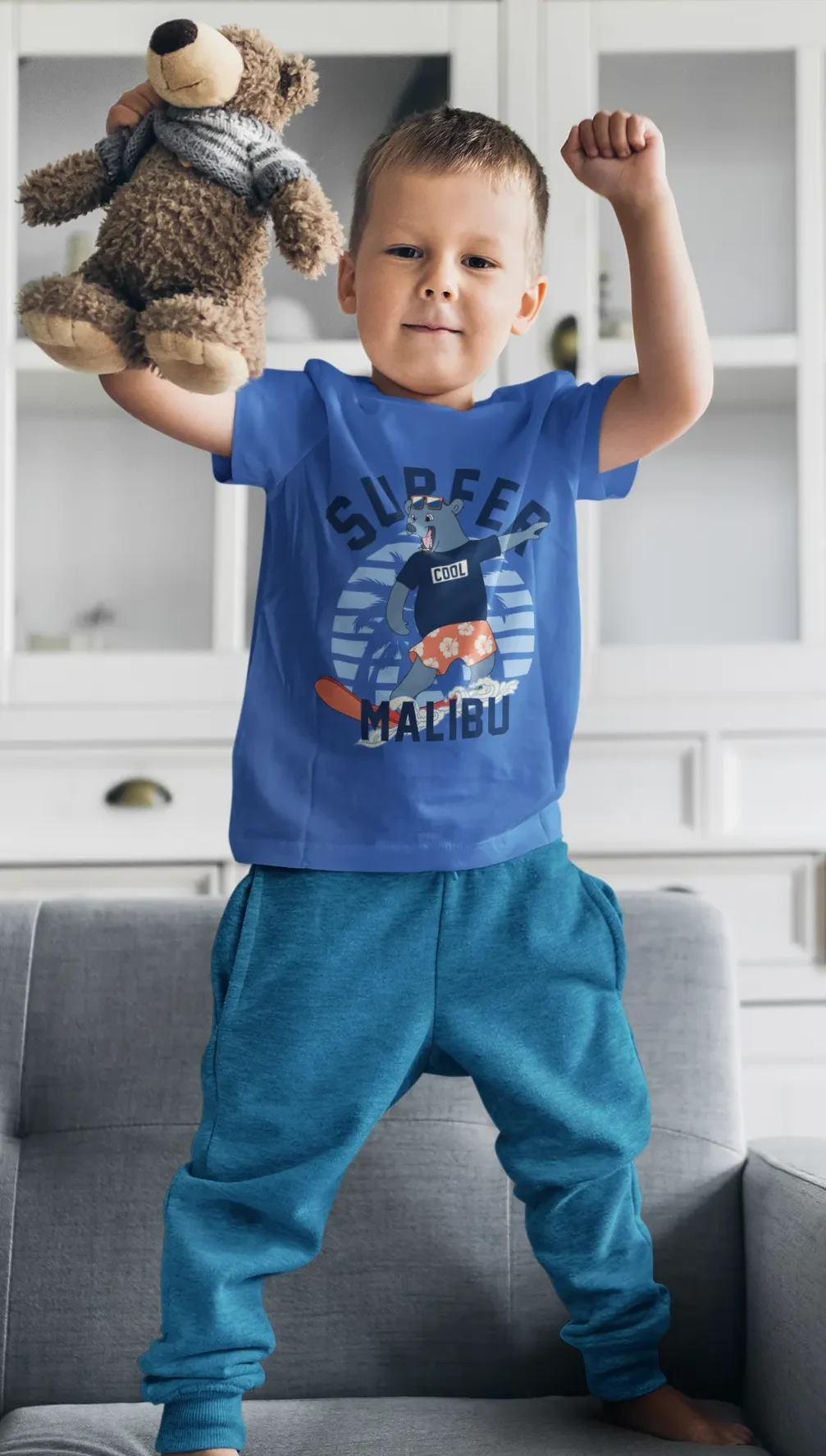 Camiseta Surfero Cool Bear Malibu Playa