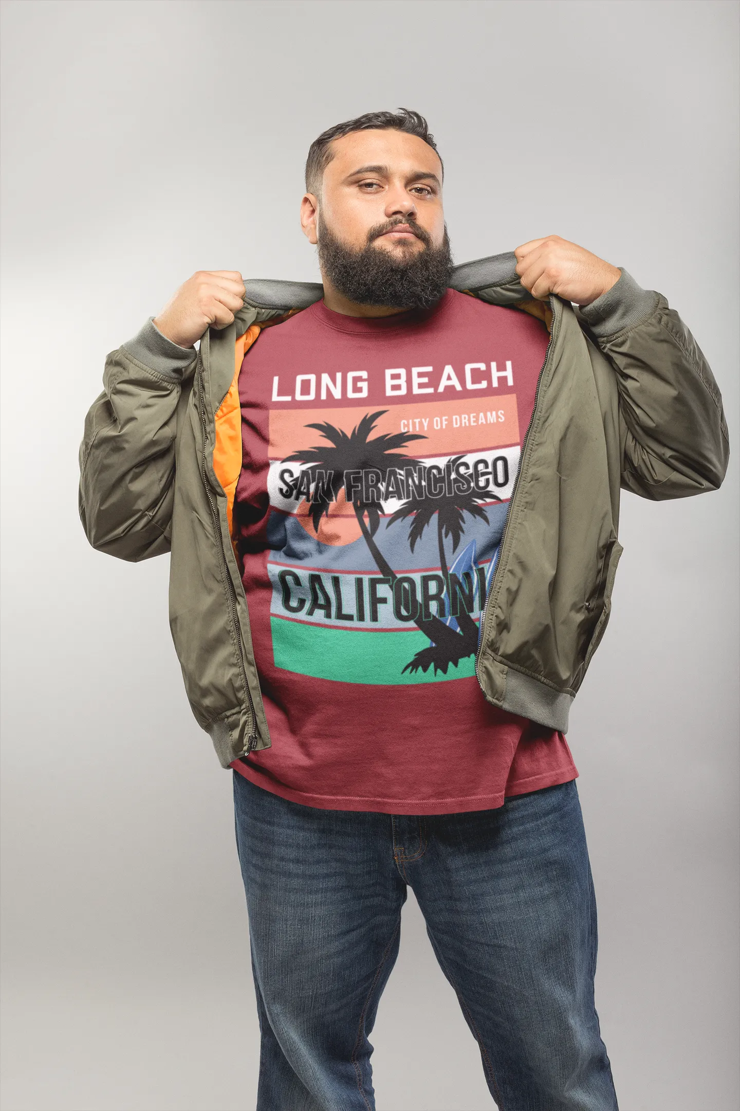 Camiseta Diseño Long Beach y San Francisco