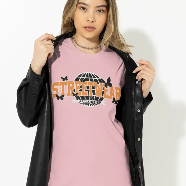 Camiseta "Streetwear" Globo y Mariposas