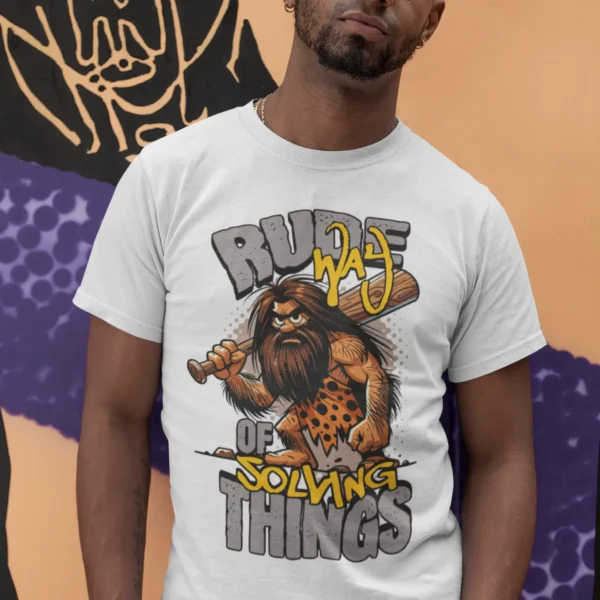 Camiseta Gráfica con Cavernícola Humor