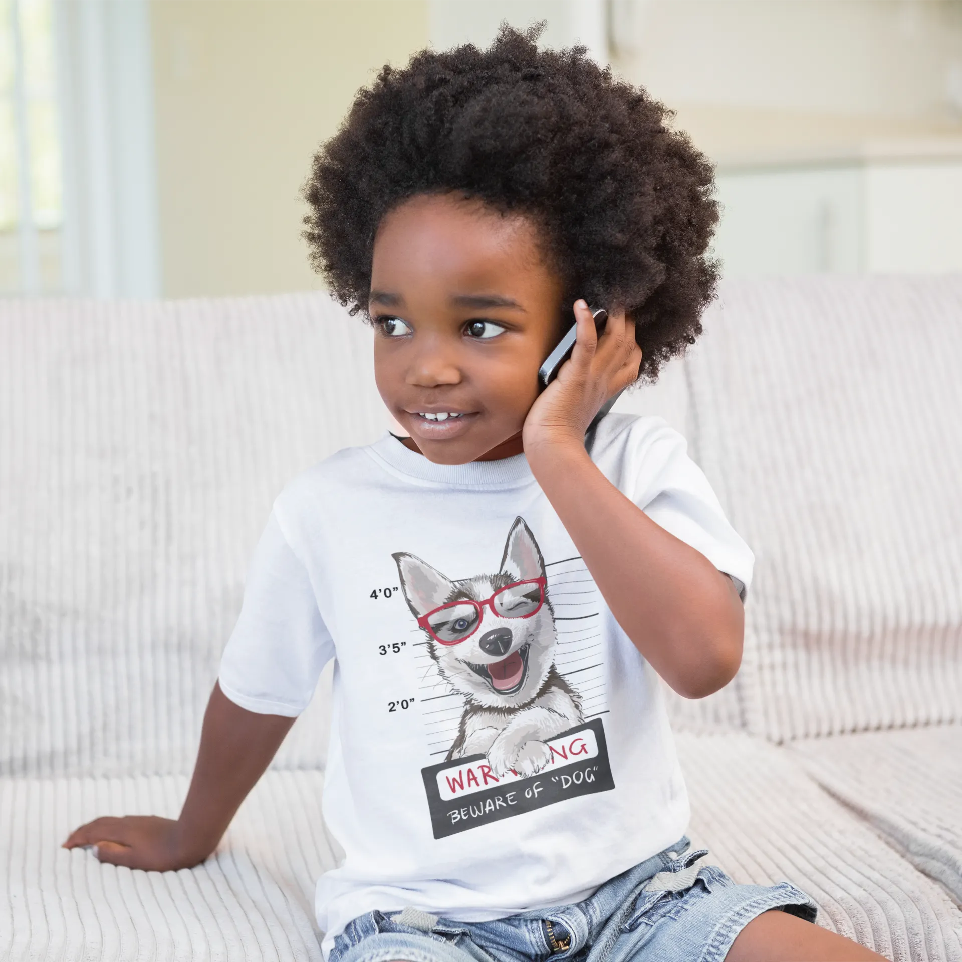 Camiseta Perro Husky Prisionero Warning