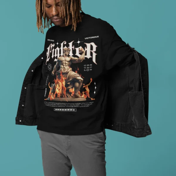 Oversize Fighter Estatua Griega Llamas Urbano